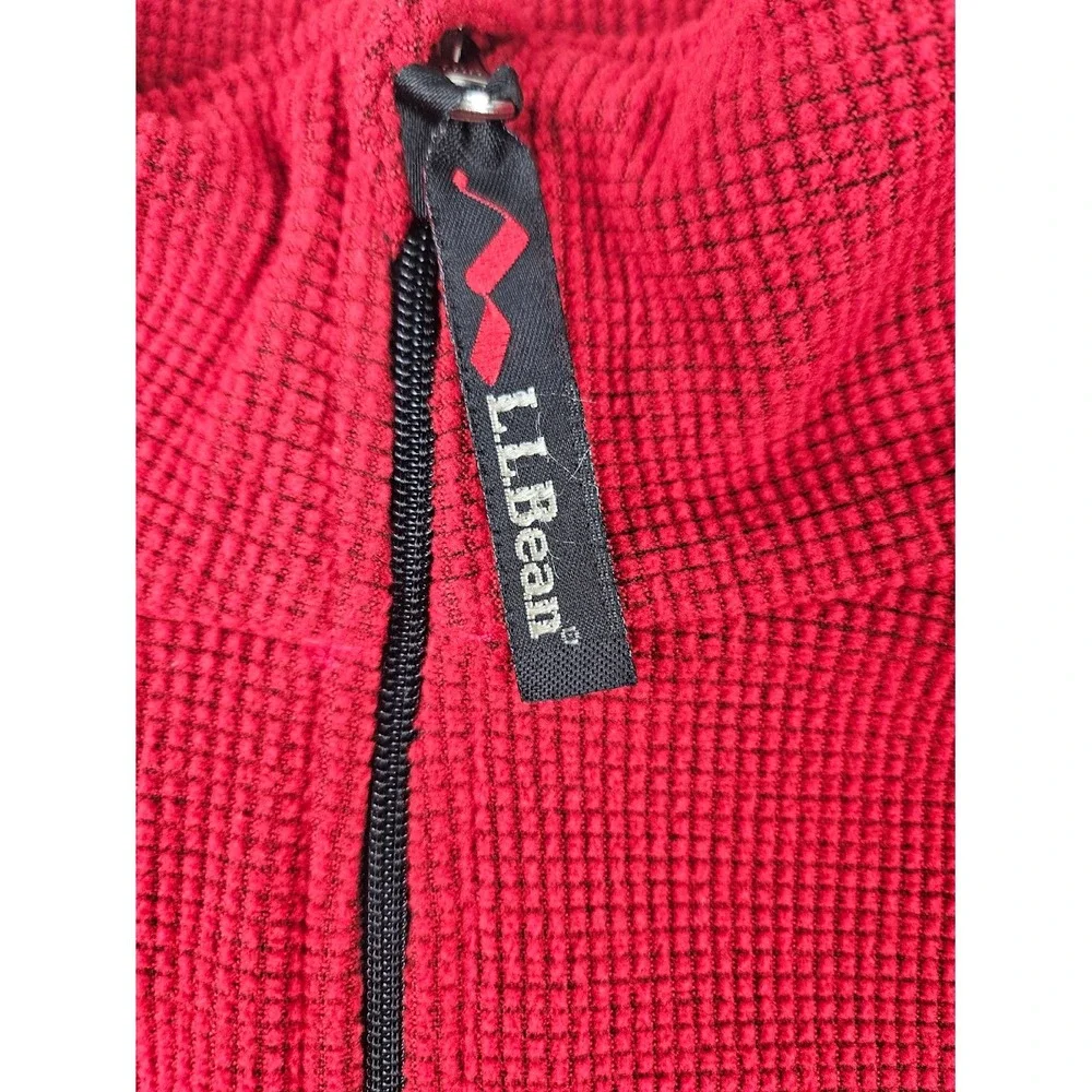 LL Bean Sweater Mens Large‎ Tall Red 1/4 Zip Pullover Gorpcore Hiking Outdoors